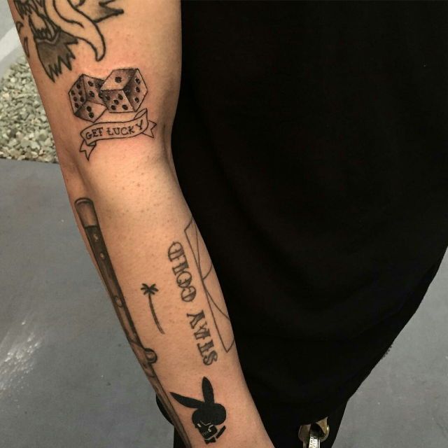 scatter sleeve tattoo