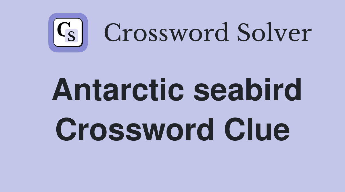 sea bird crossword clue