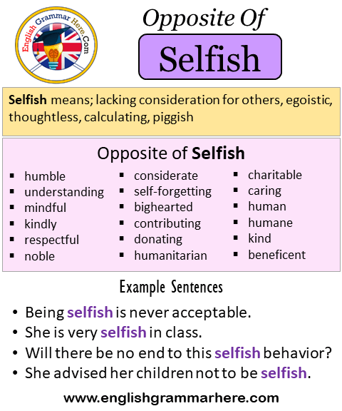 selfish antonym