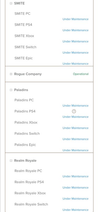 servers under maintenance smite