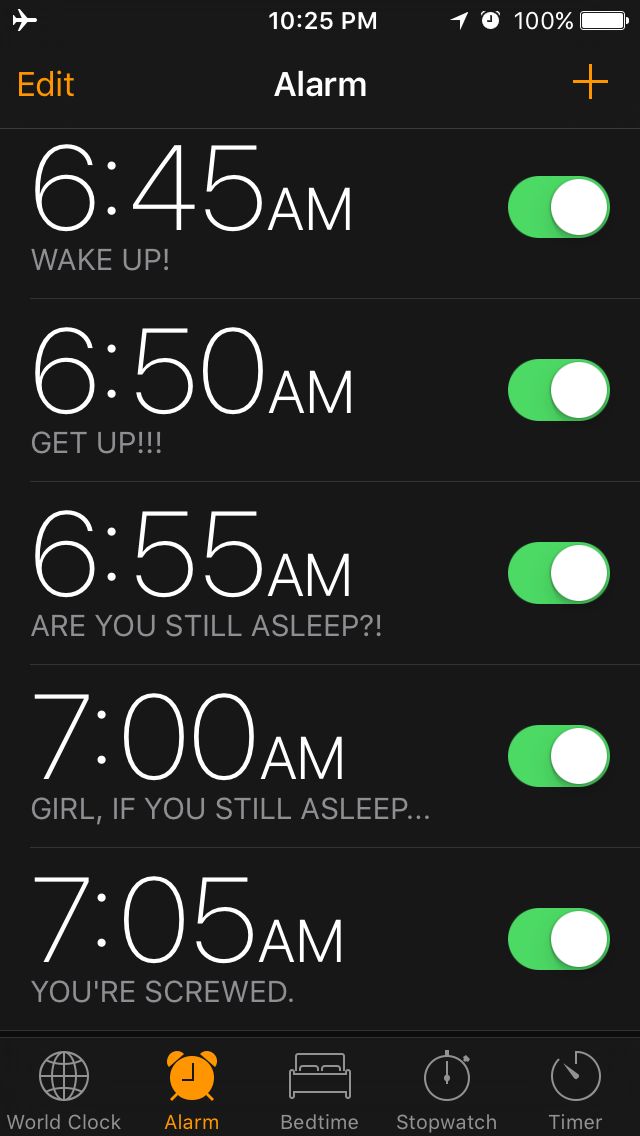 set my alarm to 6