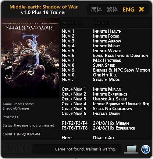 shadow of war trainer 1.21