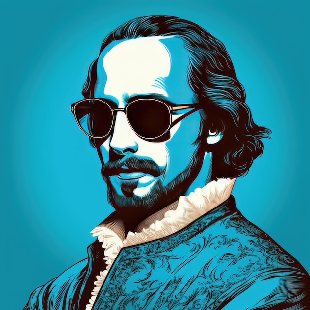 shakespeare with sunglasses