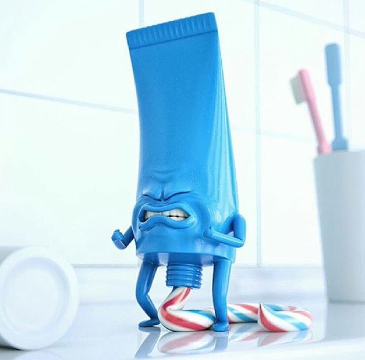 shitting toothpaste