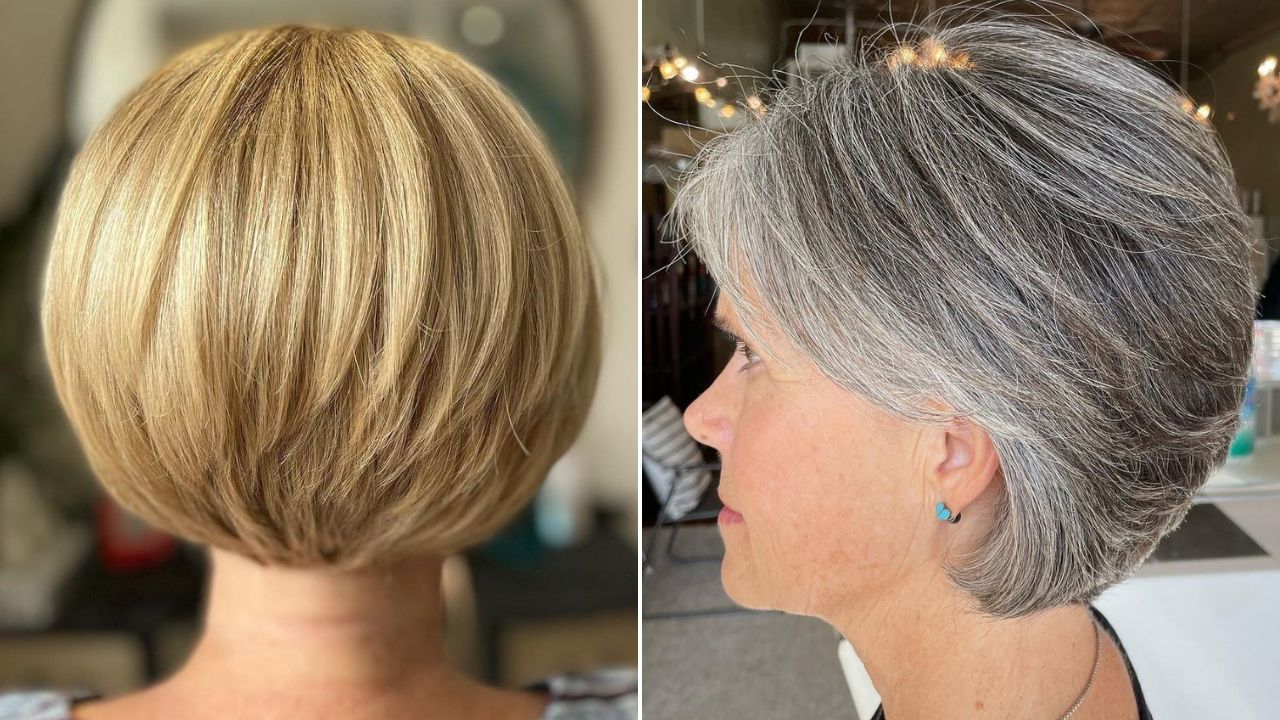 short bob haircuts for older women