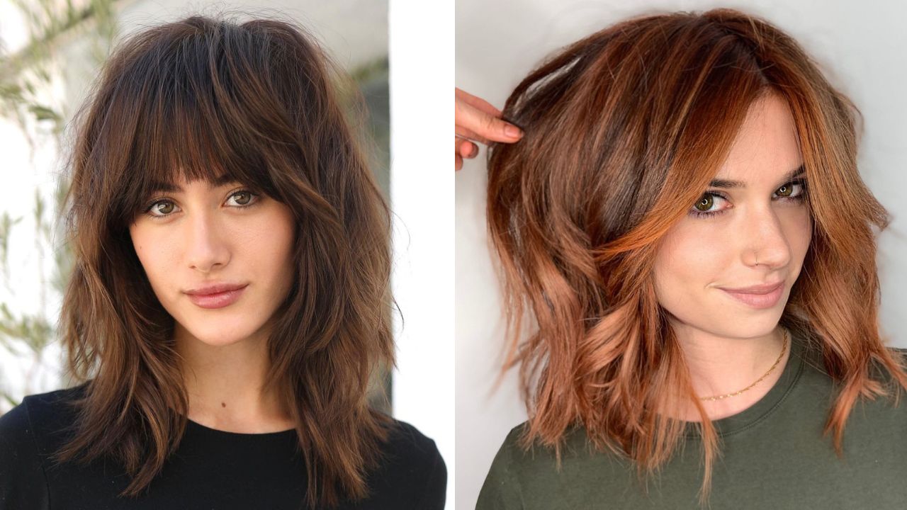 shoulder length hair with bangs