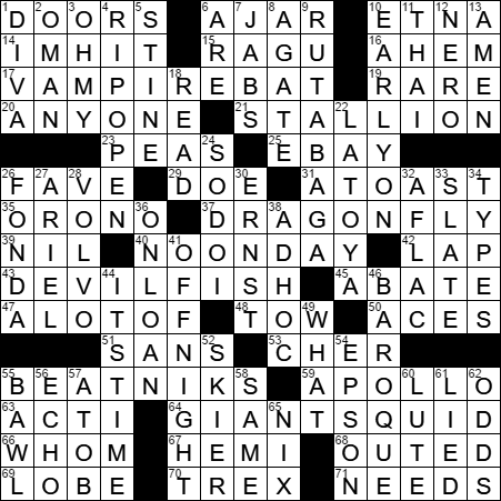 sicilian volcano crossword