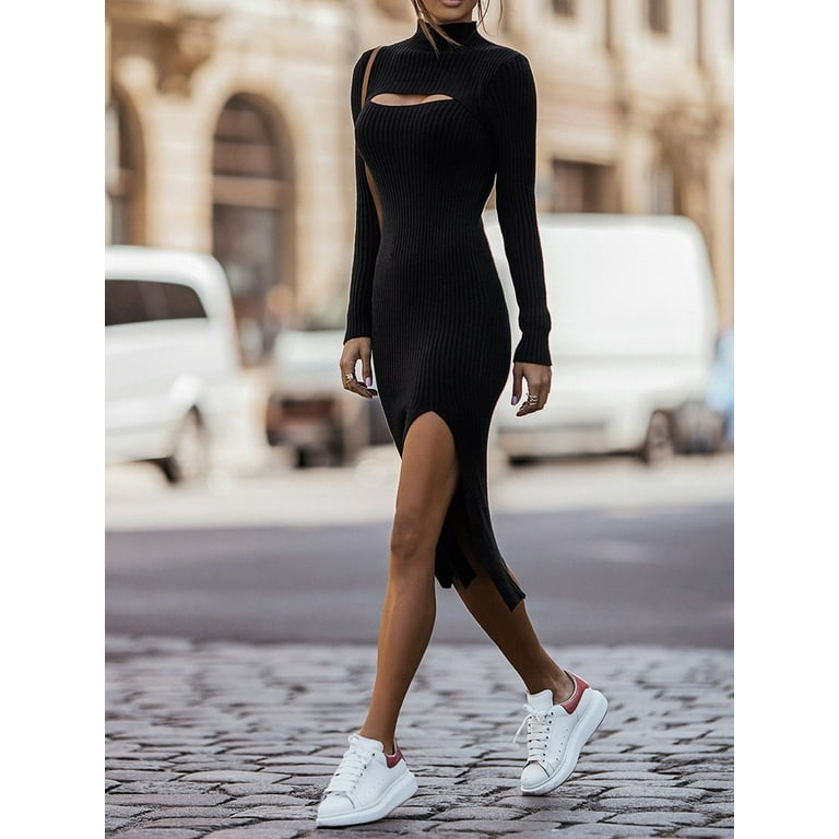 side split bodycon dress