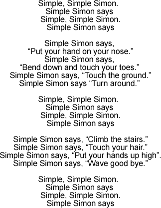 simon says english lyrics