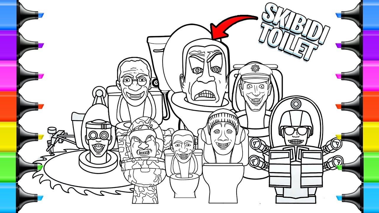 skibidi toilet coloring page