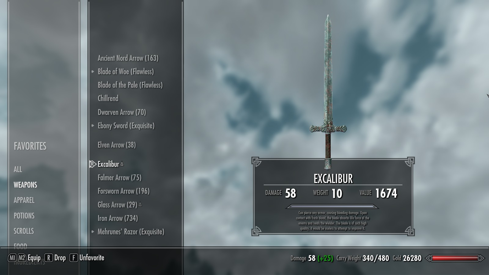 skyrim excalibur