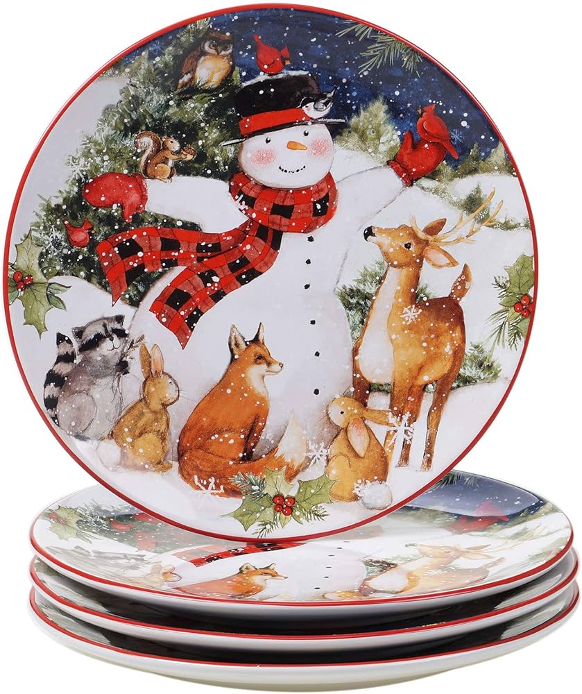 snowman christmas dishes