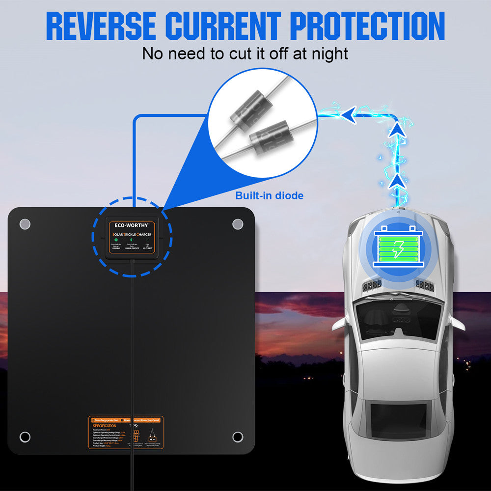 solar trickle charger with overcharge protection