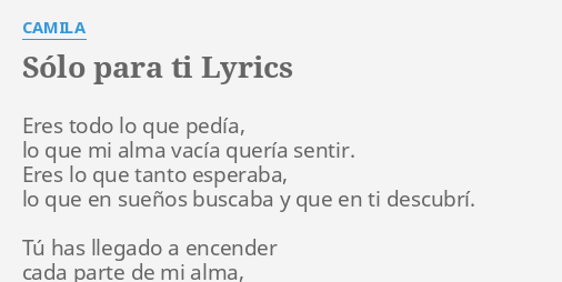 solo para ti lyrics english