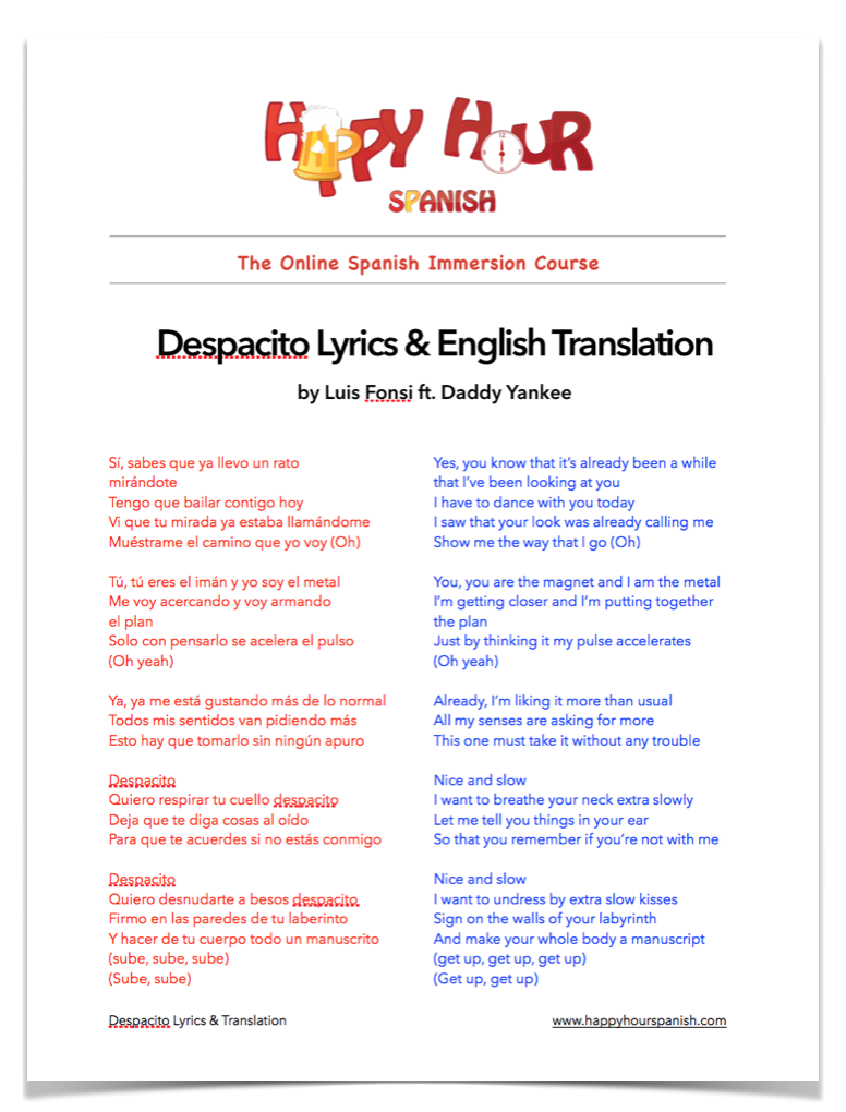 song lyrics despacito in english