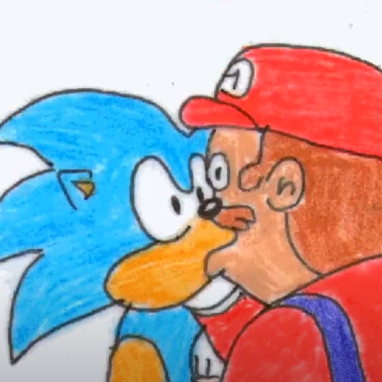 sonic and mario kissing