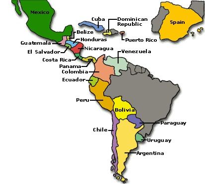 spanish speaking countries on map