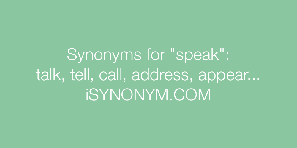 speak synonyms