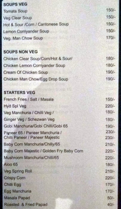 spice of hyderabad menu