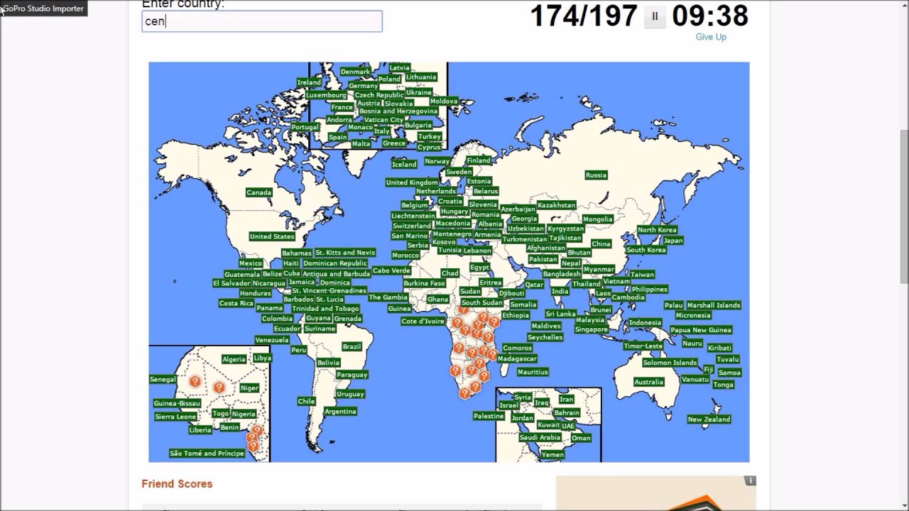 sporcle countries of the world