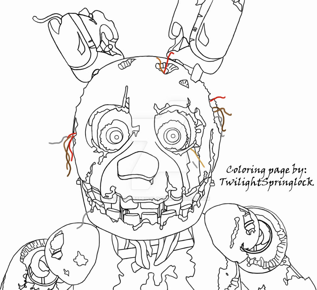 springtrap five nights at freddys coloring pages