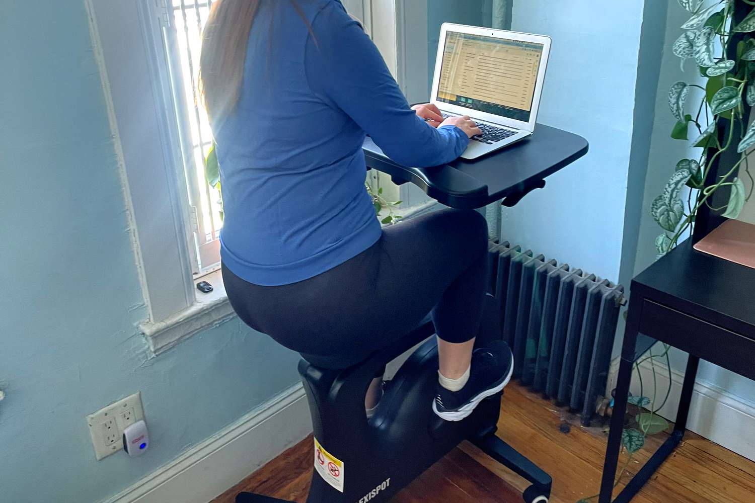 stationary bicycle under desk