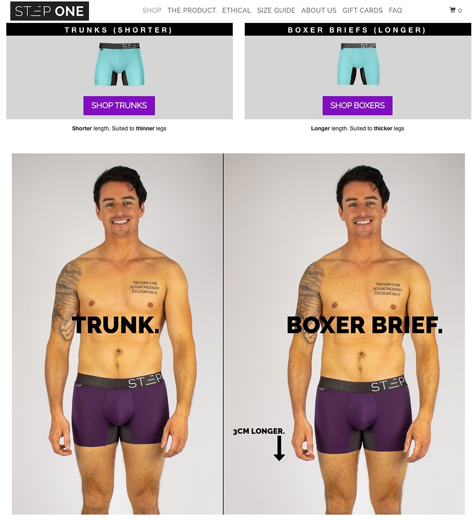 step one difference between boxer briefs and trunks