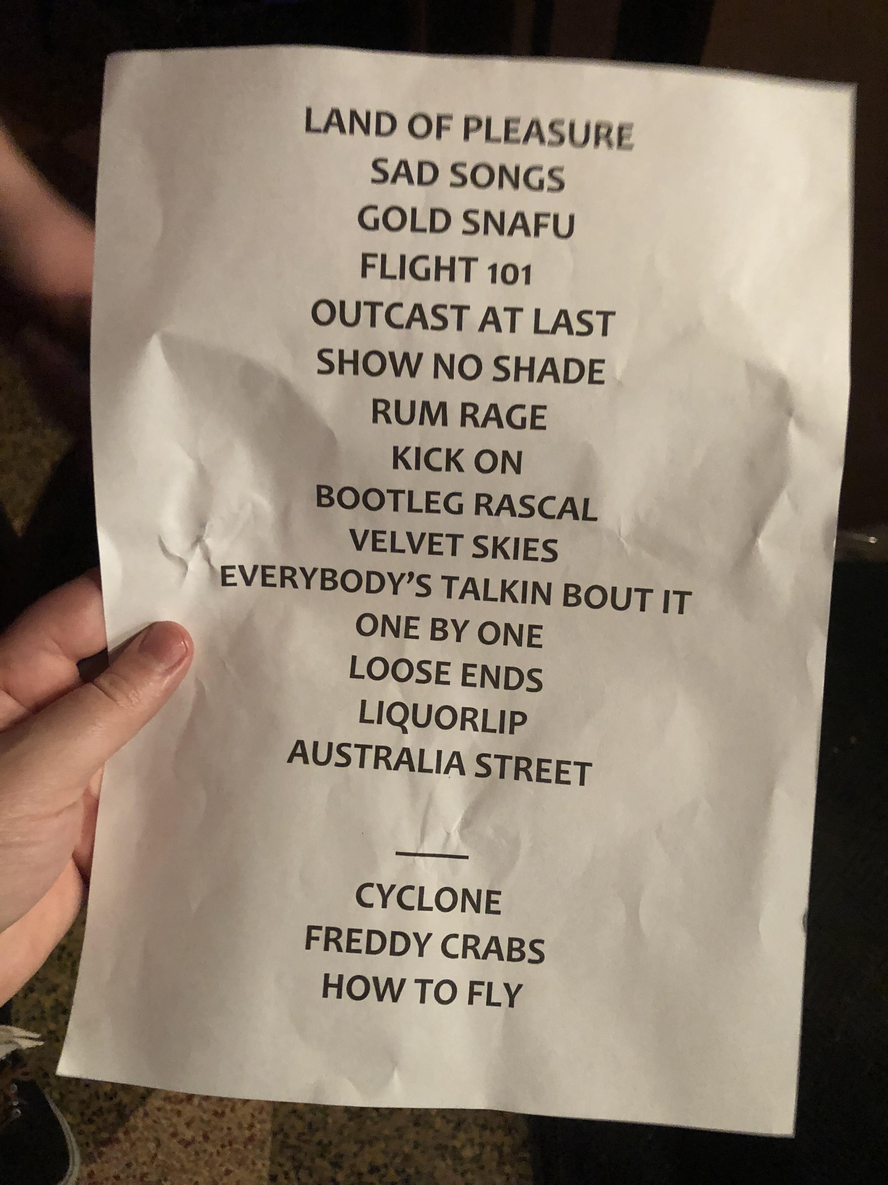 sticky fingers setlist