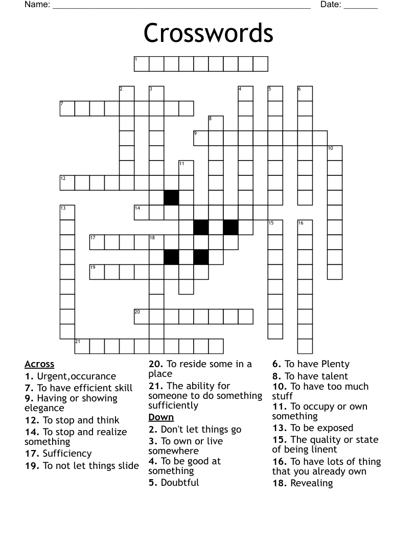 sufficiency crossword clue