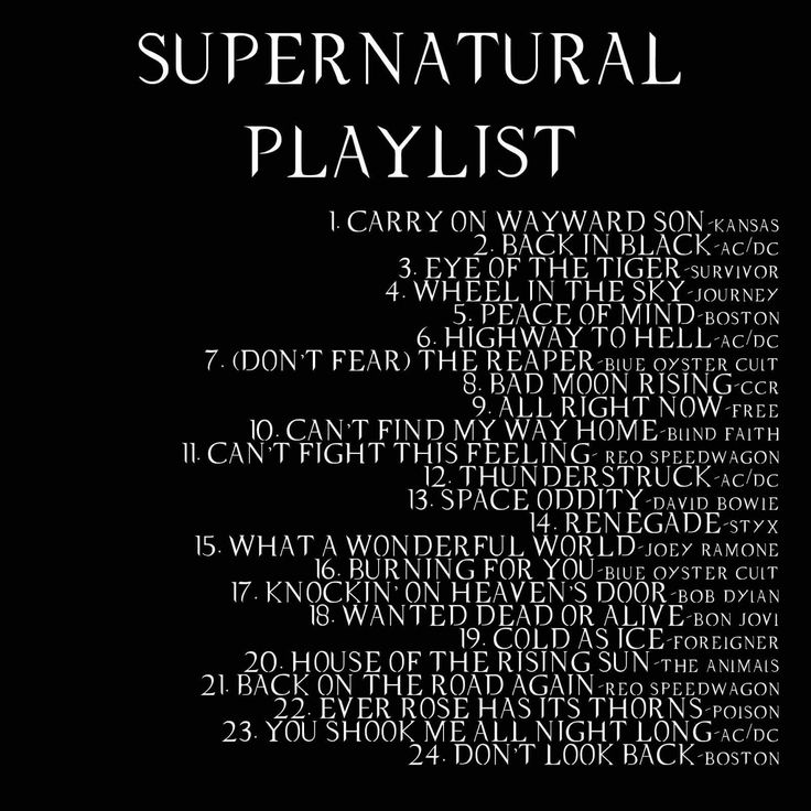 supernatural music list