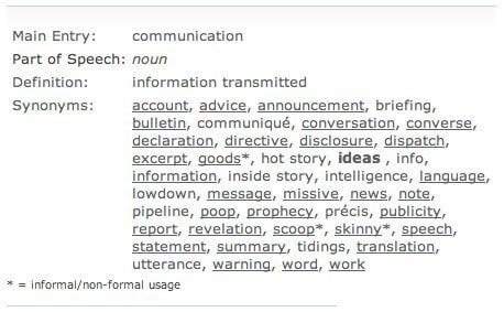 synonym communicative