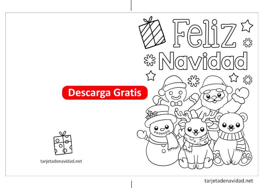 tarjetas navideñas para pintar e imprimir