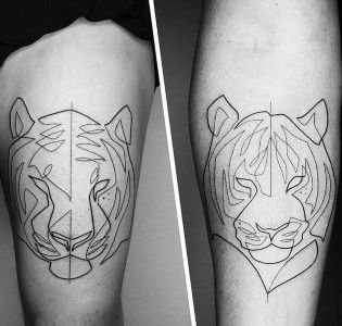 tattoo tigre minimalista