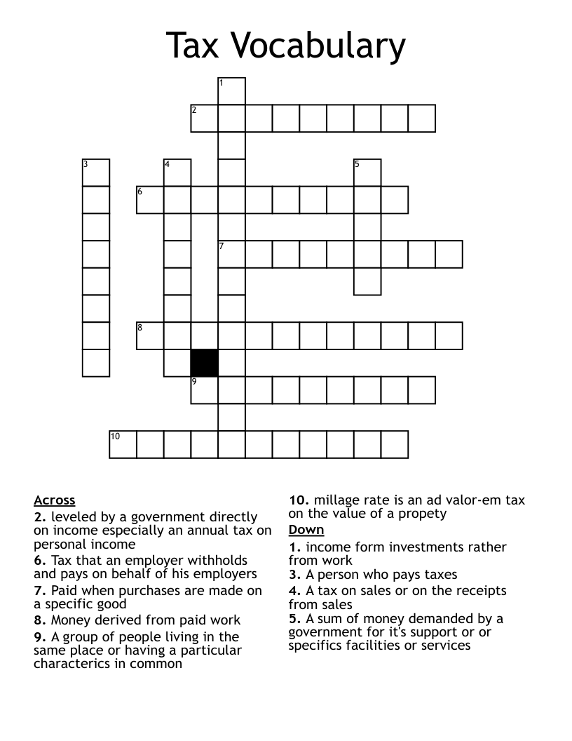 tax crossword clue