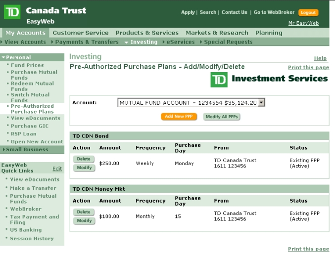 td small business account