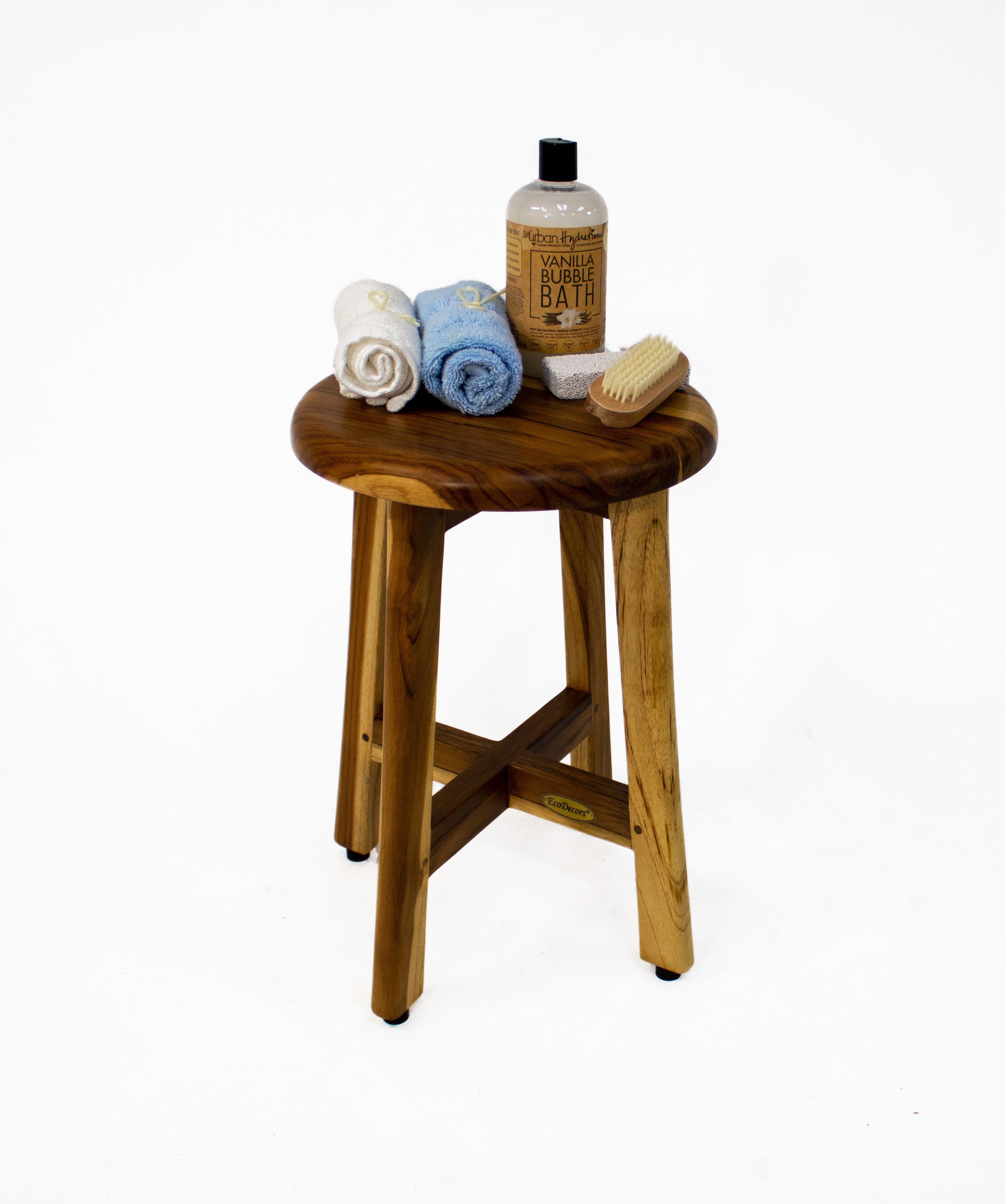 teak shower stool small