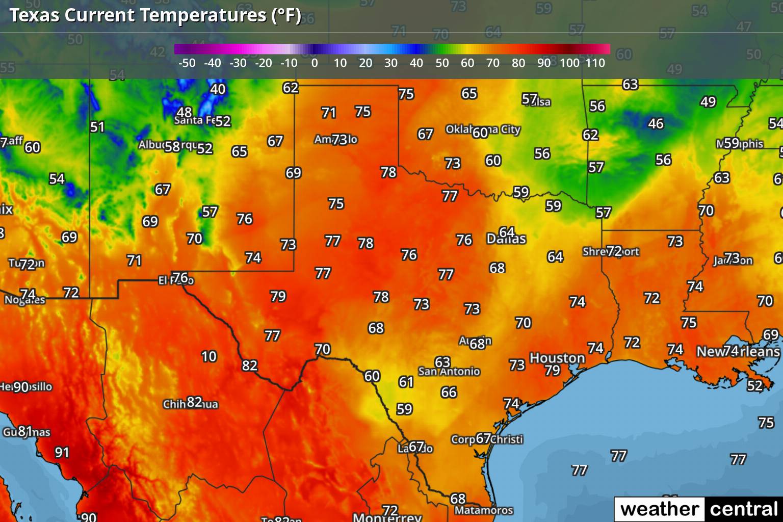 temperature in texas usa