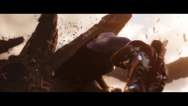 thanos punches iron man