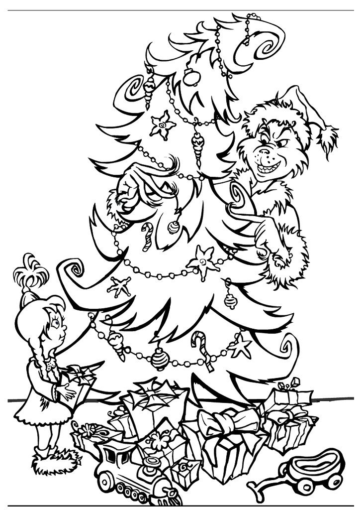 the grinch colouring pages