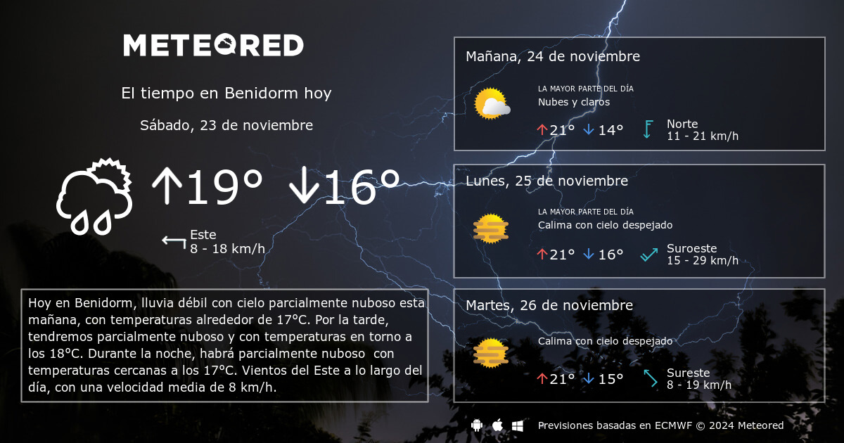 tiempo en benidorm 10 días