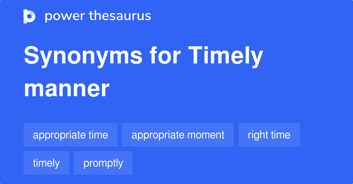 timely manner thesaurus