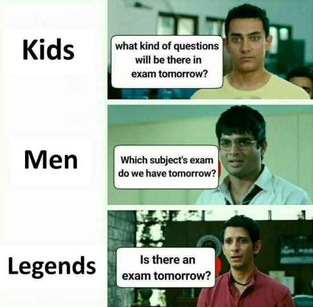 tomorrow exam meme