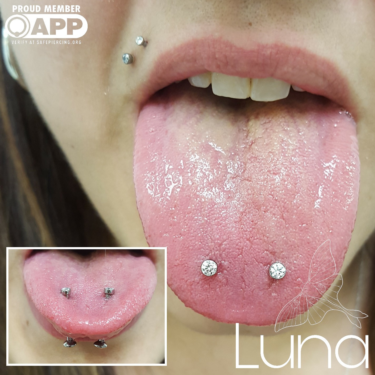 tongue double piercing