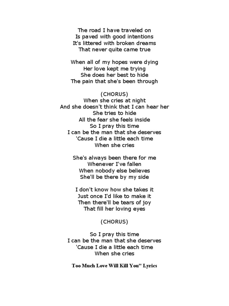 too much love lyrics