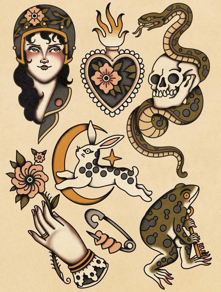 traditional tattoo flashes