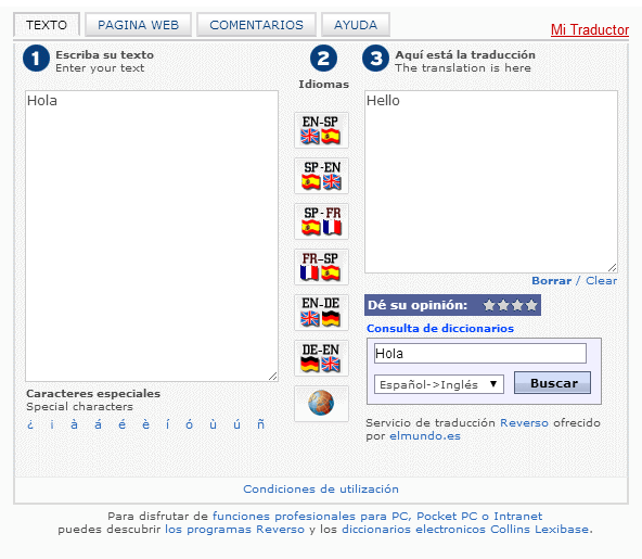traductor el mundo ingles a español