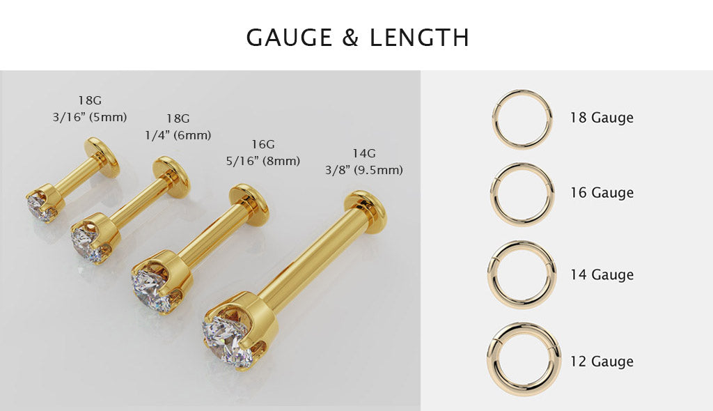 typical nose ring gauge size