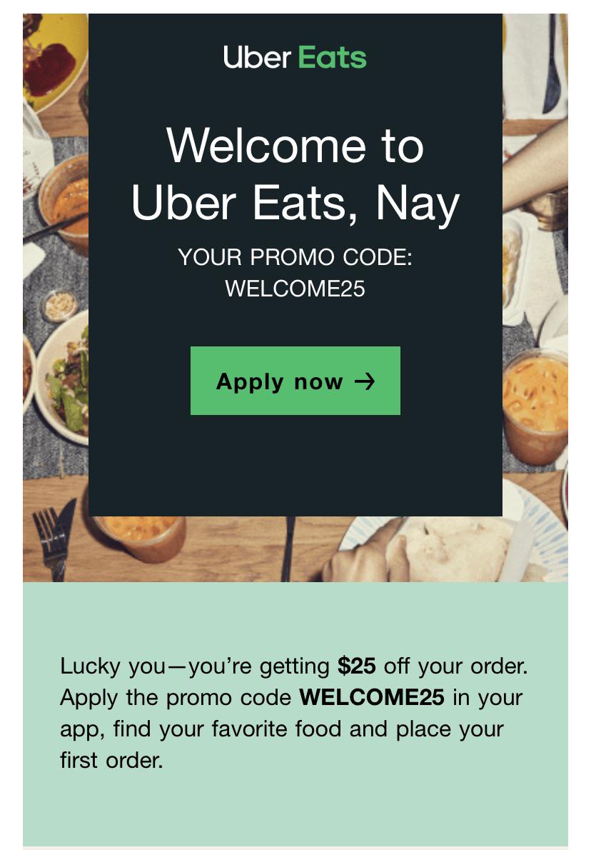 uber eats $25 promo code first order