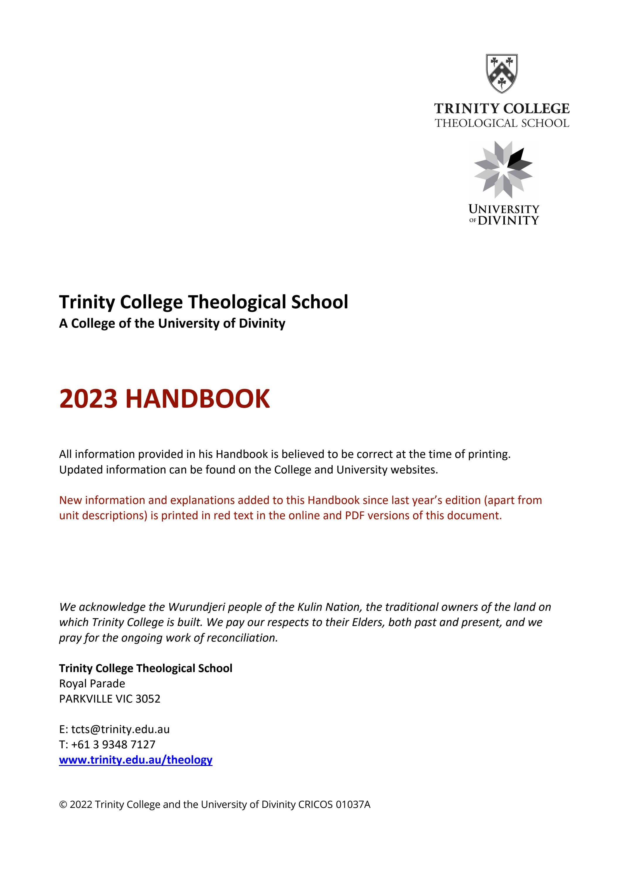 une course handbook