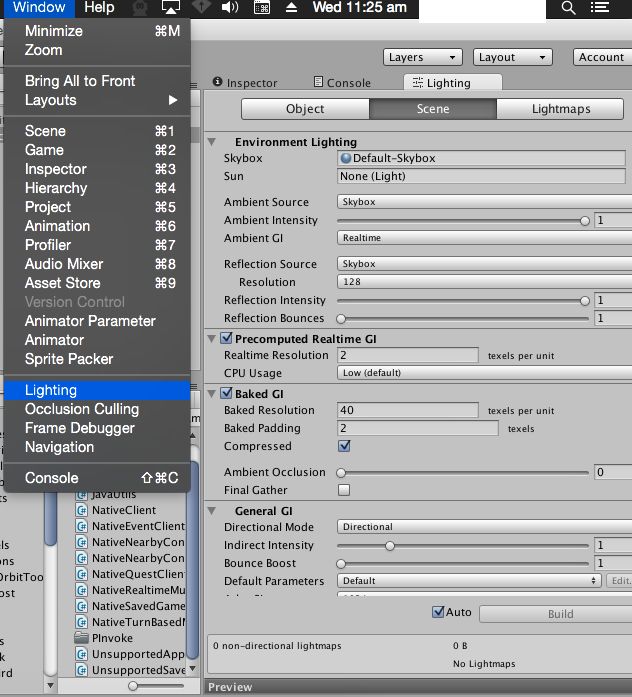 unity render settings